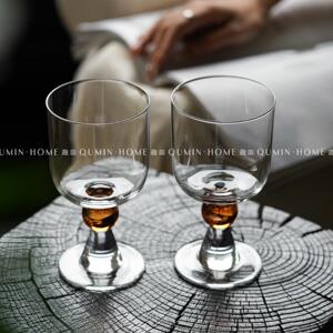 趣皿ins风复古香槟杯中古玻璃高脚杯家用红酒杯葡萄酒杯鸡尾酒杯