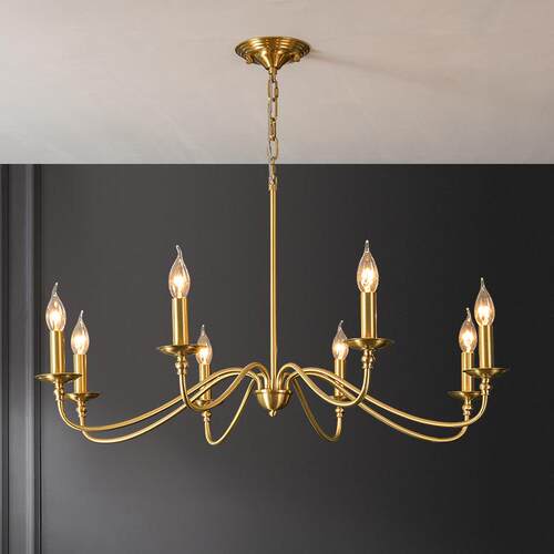 美式吊灯客厅灯餐厅设计师极简灯饰书房卧室个性北欧家用全铜灯具