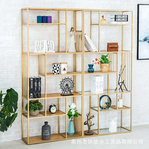 北欧铁艺办公室置物架 隔断客厅书架 简约落地创意装饰收纳展示架