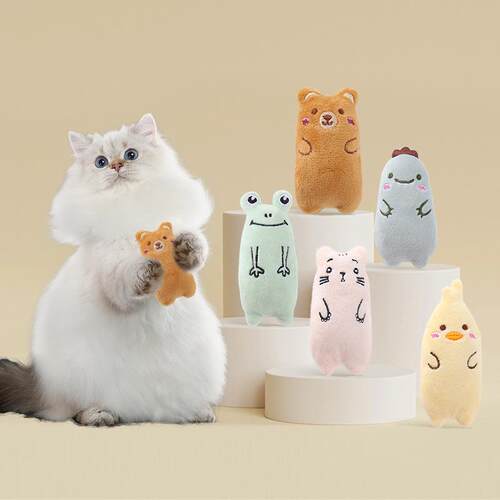 宠物用品猫玩具青蛙恐龙造型含猫薄荷毛绒猫咪自嗨玩具