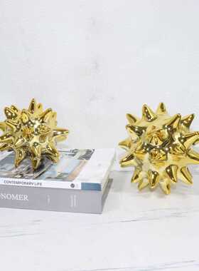 欧式软装客厅电视柜玄关酒柜海胆装饰品摆件创意工艺礼品样板间