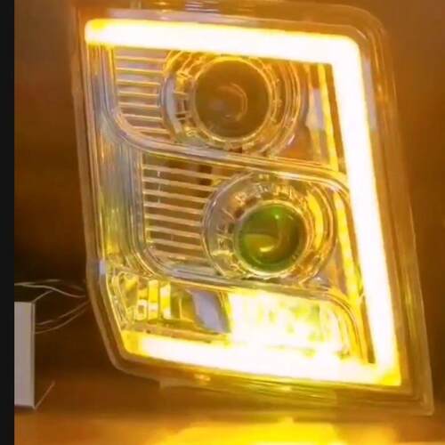 陕汽德龙X3000前大灯总成LED改装超亮聚光透镜大灯牵引车原厂总成