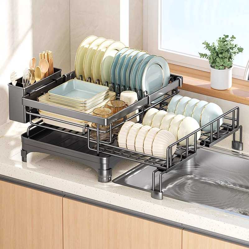 厨房碗碟收纳架台面多功能放碗筷餐具沥水篮家用可伸缩碗盘置物架,厨房/烹饪用具,碗架,淘宝优惠券,粉丝福利购,淘宝优惠卷