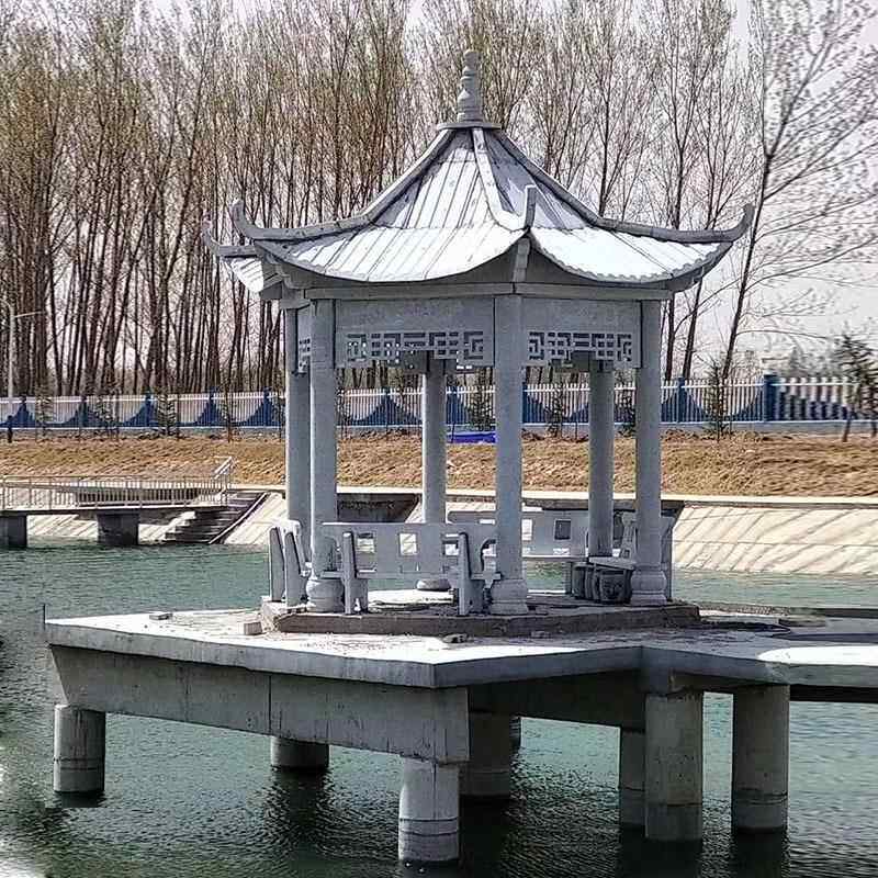 货源厂家公园休闲石雕亭子 户外休憩石亭子