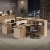 职员办公桌办公室员工桌十字型双4四6人工位卡座财务屏风桌椅组合