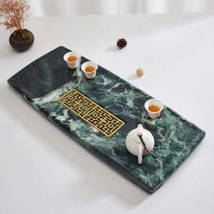 现代整块大理石茶盘家用奢石茶台家用客厅高档石材茶具托盘茶