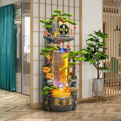 风水轮假山喷泉流水摆件招财聚宝盆循环水落地鱼缸乔迁开 业贺礼