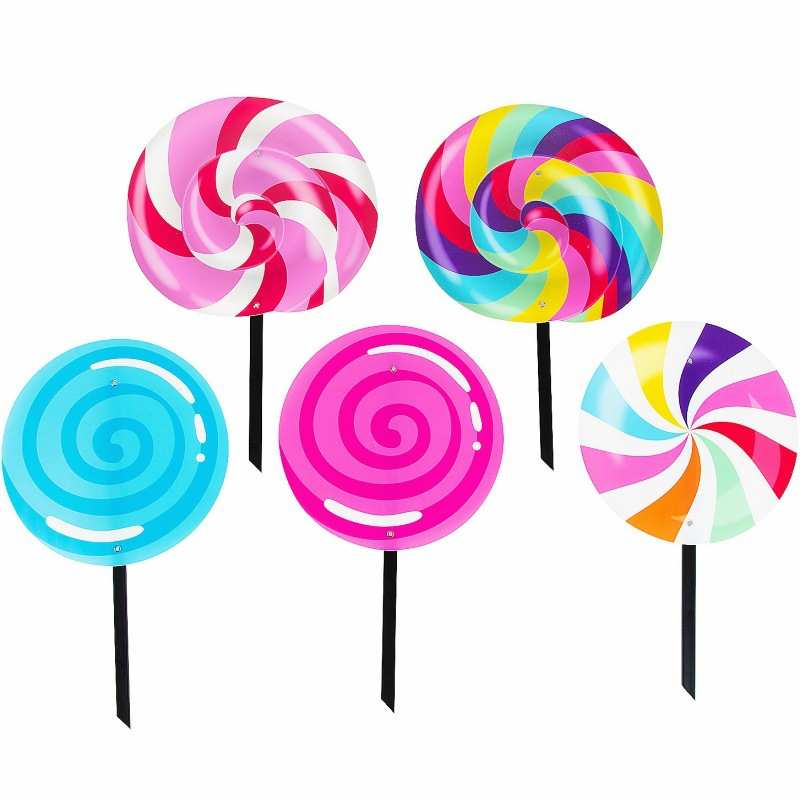 棒棒糖婚礼聚会插牌主题派对场地布置道具 户外塑料插牌 拍照插牌