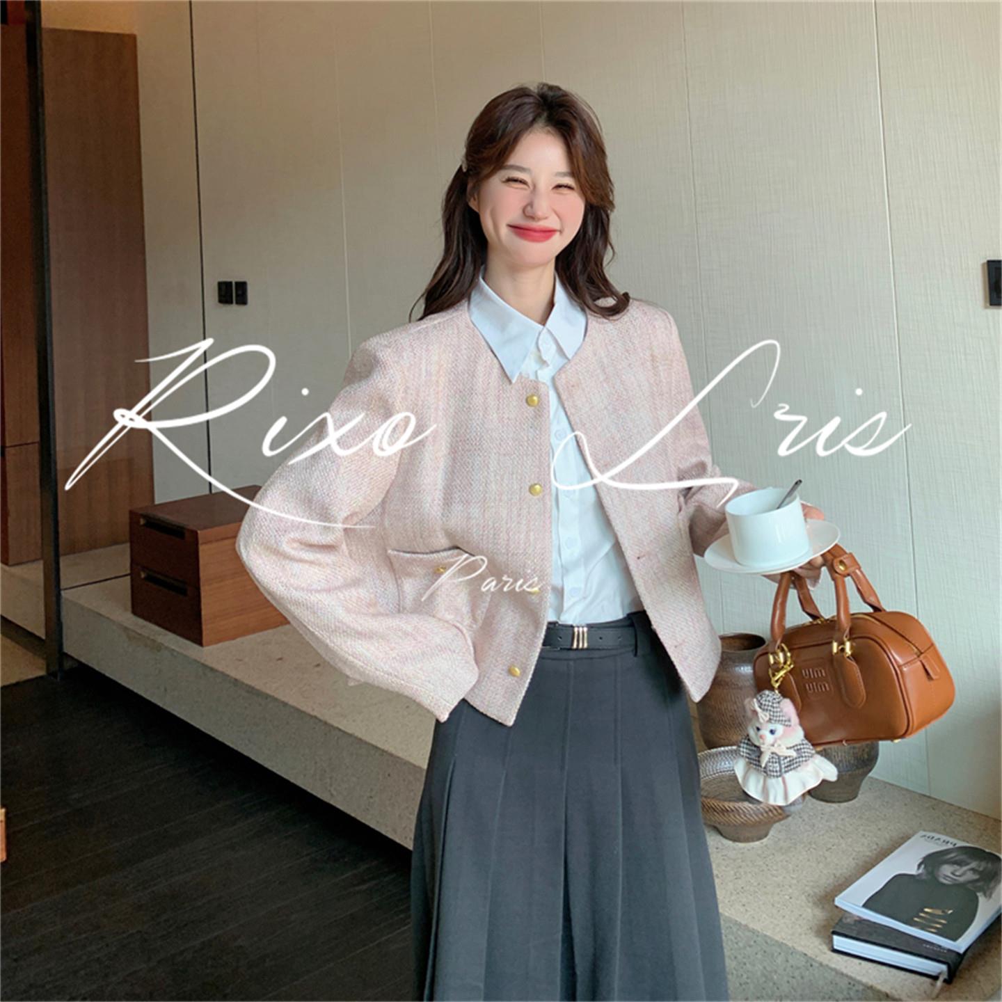 RIXO LRIS法式粉色小香风外套女春秋新款气质名媛甜美超好看绝美