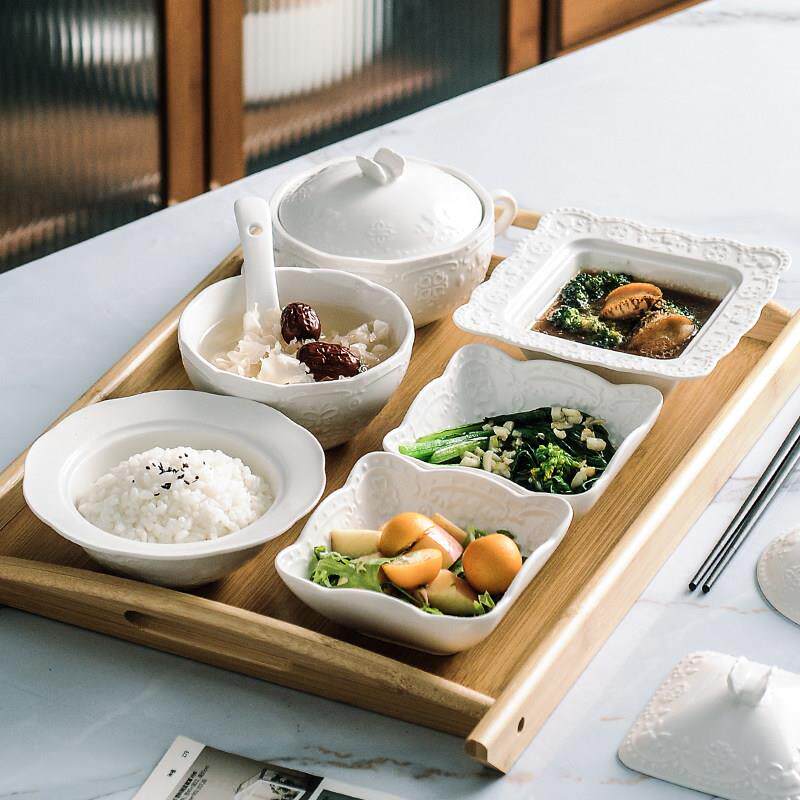月子餐餐具套组陶瓷一人食医院产孕妇家用带盖子坐月子会所中心餐