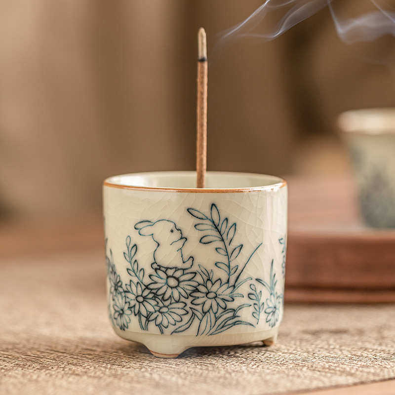 向阳花萌兔摆件香炉创意家用小座室内线底座插配件香香茶具香陶瓷,餐饮具,茶具礼盒,淘宝优惠券,粉丝福利购,淘宝优惠卷