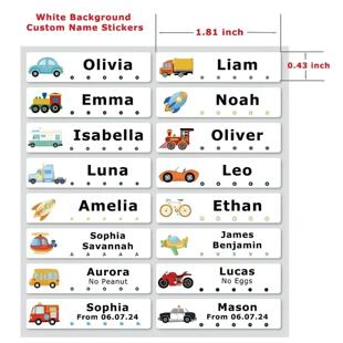 Name Labels for 60pcs Personalized Waterproof Kids Custom