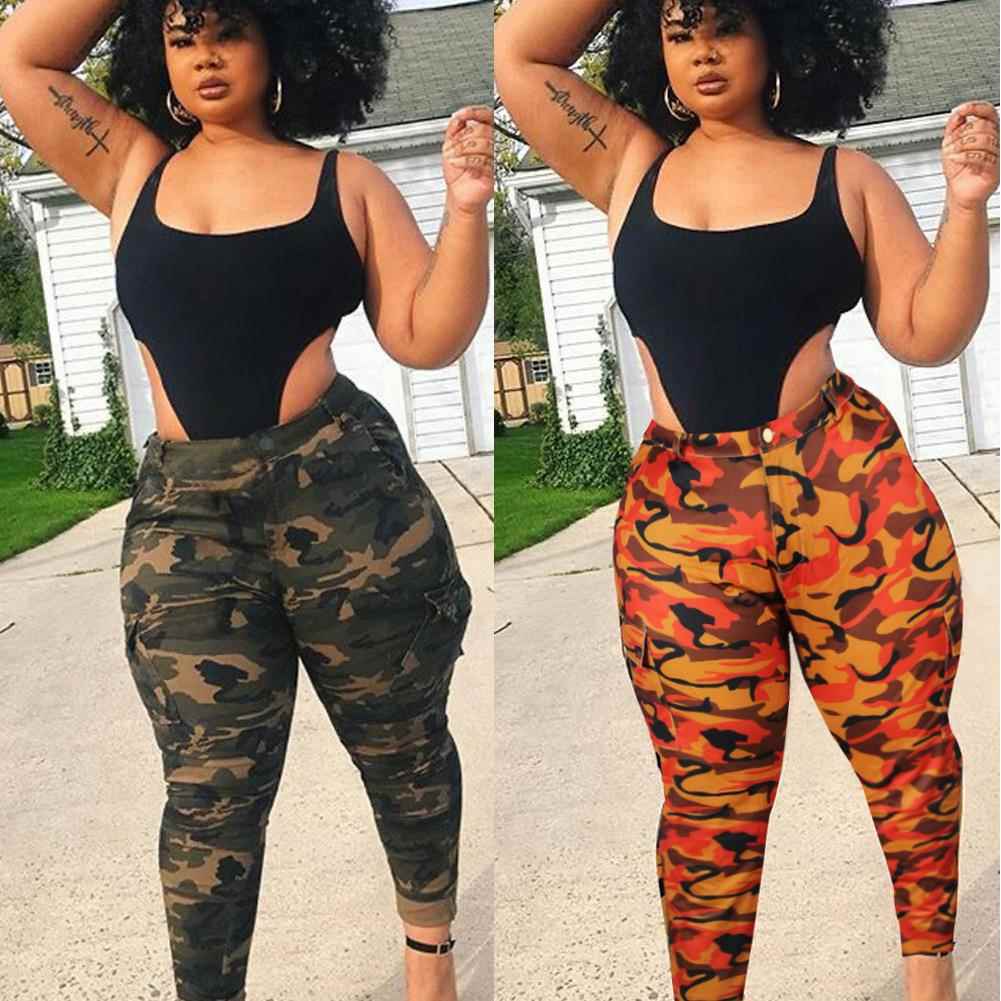 Womens Camouflage Pants Slim Fit Fashion Casual Skinny