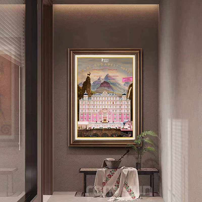 玄关矮柜装饰画美式复古客厅餐厅挂画走廊过道壁画欧式建筑风景画图片