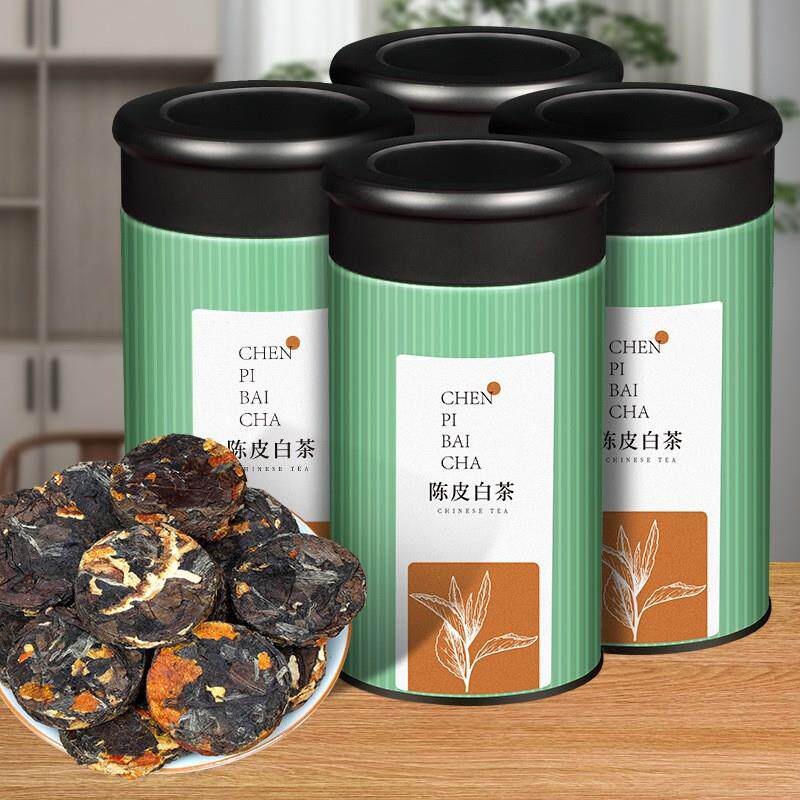 正宗新会陈皮白茶十年陈藏陈皮干老陈皮茶橘子皮泡水散装罐装送礼