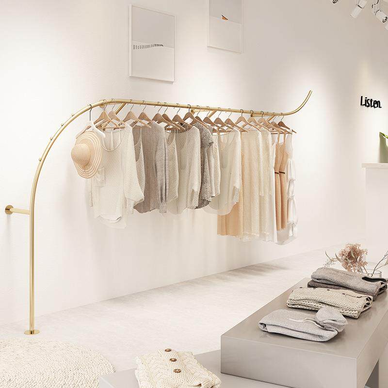 服装店展示架壁挂式落地上墙挂衣架杆子货架陈列架子架服饰陈列