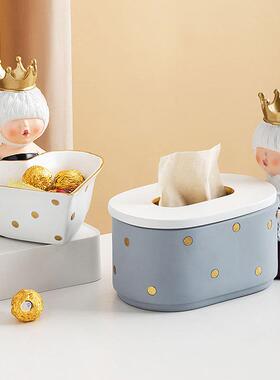 北欧ins风创意可爱女孩纸巾盒摆件少女房间桌面多功能收纳装饰品