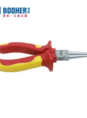Booher宝合工具 双色VDE绝缘圆嘴钳6英寸 BH0220506