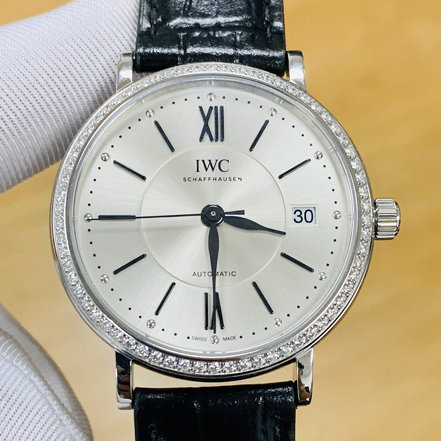 低价捡漏[9.8新]万国柏涛菲诺系列钻石自动机械手表女表IW458109