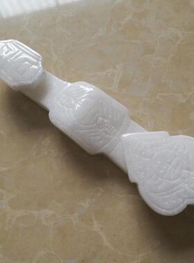 天然白玉如意摆件家具饰品佛堂客厅福寿如意摆设吉祥如意