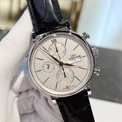 金针IWC万国柏涛菲诺系列钢皮98新自动机械42mm计时男表IW391022
