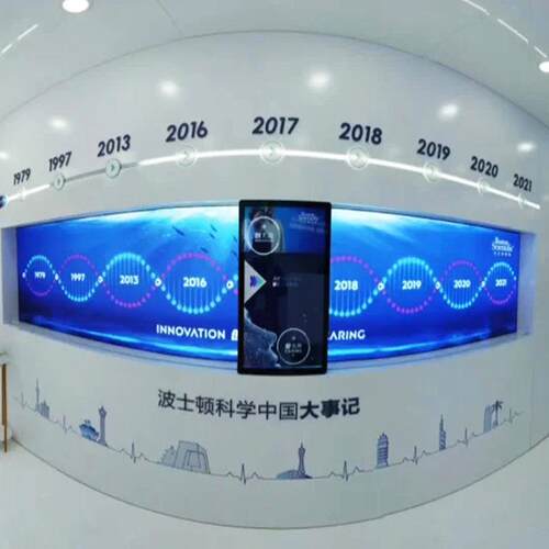 全智能互动滑轨屏 展厅滑轨互动触摸屏企业车展滑轨电视展示设计