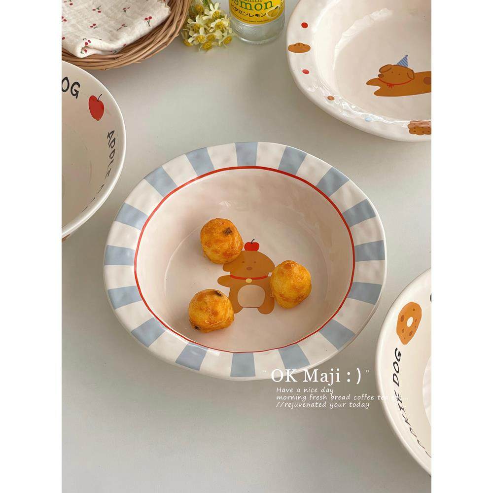 好看的盘子可爱家用陶瓷漂亮餐盘高级感甜品盘水果盘高颜值早餐盘,餐饮具,盘,淘宝优惠券,粉丝福利购,淘宝优惠卷