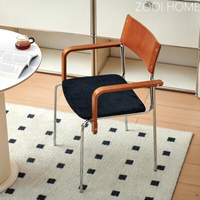 ZOOI HOME瑟芬椅中古椅子家用客厅小户型包豪斯风实木带扶手餐椅