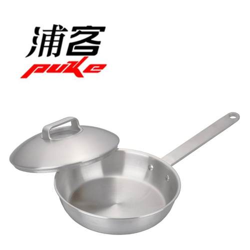 浦客新款不锈钢煎锅三层钢煎盘不粘锅5层不锈钢锅