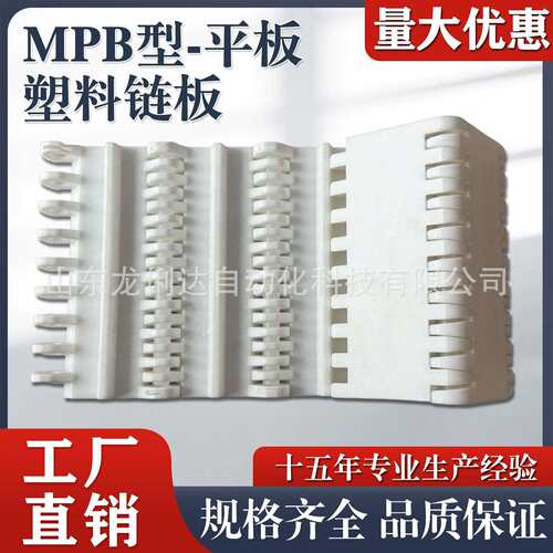 MPB易清洁网带链50.8节距pp食品肉类流水线专用塑料链板输送带