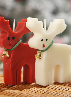 圣诞麋鹿香薰蜡烛伴手礼礼物candle室内圣诞节香氛造型蜡摆件模具