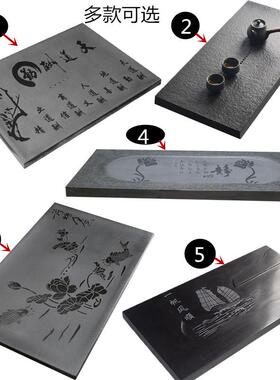 J6DA天然乌金石茶盘茶海家用简约泡茶盘茶桌嵌入茶台尺寸定做石