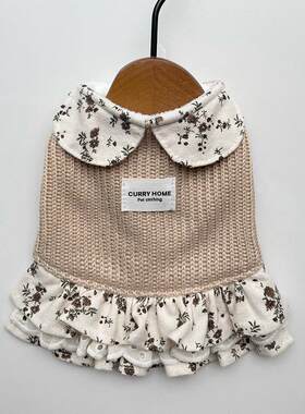 宠物秋冬毛衣狗狗衣服秋装连衣裙针织衫猫狗加绒奶狗泰迪比熊幼犬