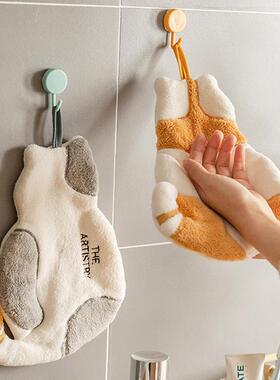 Cute cat-themed hand towel, hanging style, suitable for chil