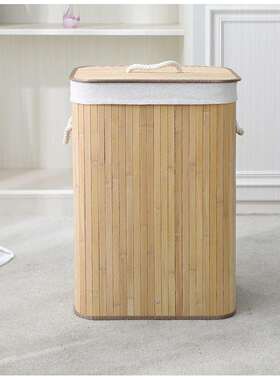 多色洗衣篮可折脏篮带叠编盖竹编脏衣篓脏衣衣服ACN收纳竹便携