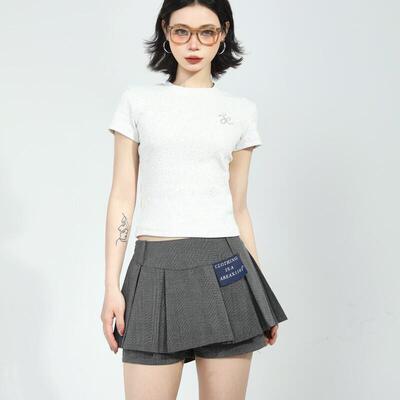 AREAX1101 通勤法式中腰覆古短裙半身裙女显瘦显腿长a字裙裤