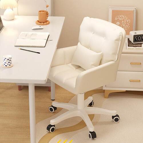 卧室女生化妆椅奶油风家用舒适久坐升降美甲店椅子单人休闲沙发椅