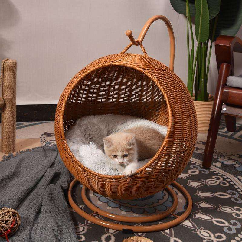 吊床猫咪悬挂网红猫吊篮纯手工编织猫咪摇篮猫咪四季通用宠物窝
