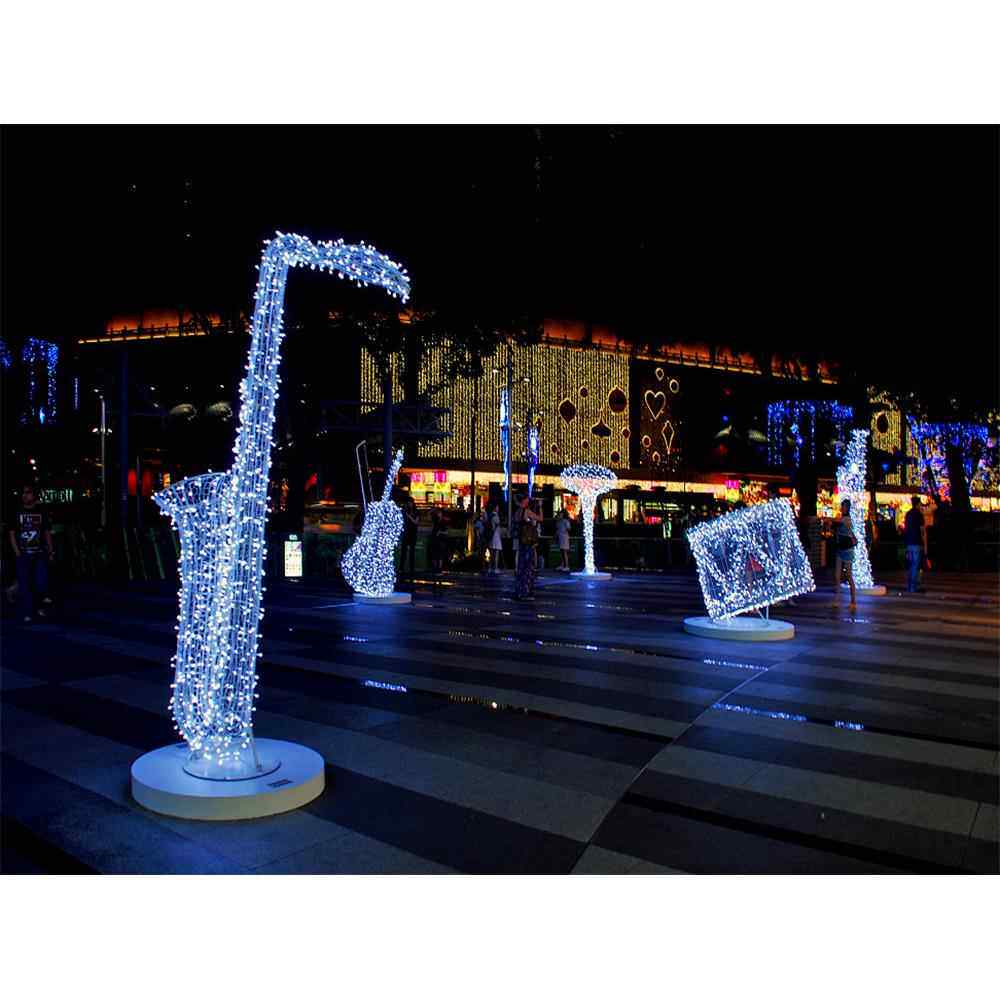 音乐器圣诞灯饰大型广场商业街灯饰美陈灯光节布置