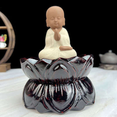 观音莲花底座供佛像底托实木雕工艺品摆件供奉菩萨财神像圆形佛台