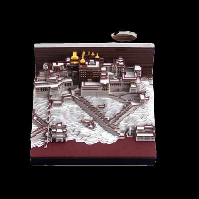 3D立体纸雕便签本西藏拉萨景点布达拉宫模型灯光文创纪念品伴手礼