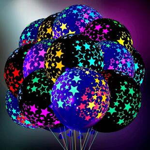 Glow Neon Birthday Fluores Blacklight Balloons Happy