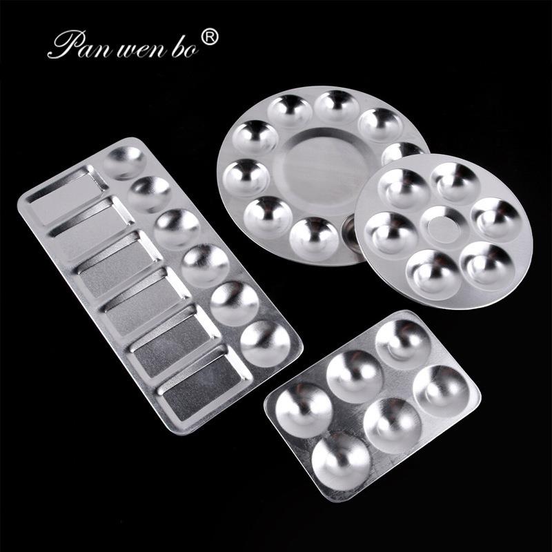 银色铝制调色盘简易调色板长方形水彩颜料板美术绘画用品工具