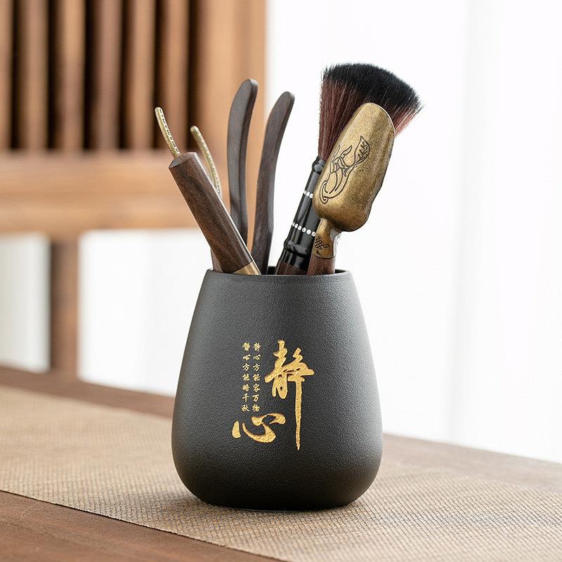 黑陶茶道六君子实木夹子茶刀泡茶工具大全茶勺功夫茶具茶艺6配件