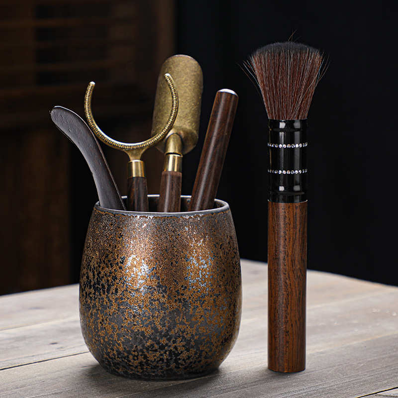 茶道六君子套装功夫茶具茶艺泡茶工具配件大全黑檀木茶夹茶勺茶刀