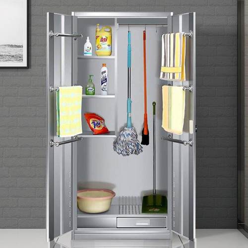 304不锈钢清洁柜YZ-----Q物柜扫柜拖把柜保洁杂工具收纳帚柜双门