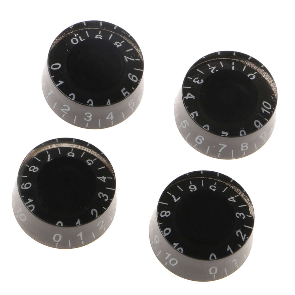 Pack of 4 Volume Tone Control Knobs Caps with Number Plastic