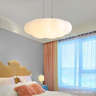 儿童房卧室灯具温馨浪漫男孩女孩房间云朵灯网红个性 房间白云吊灯