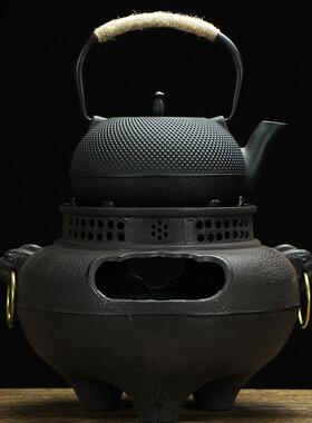外围炉IJW茶炉日式炭炭煮火煮茶器家用煮茶碳炉铸铁鬼面风户炉庭