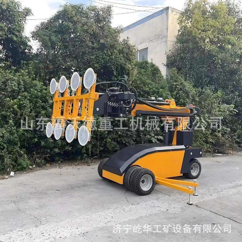 出口玻璃吸盘车多功能玻璃安装机械车液压翻转真空移动石材搬运车